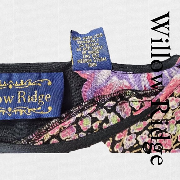 Willow Ridge | Vintage Sheath Dress | Floral Pink & Black | EUC | Petite Medium - Picture 7 of 9